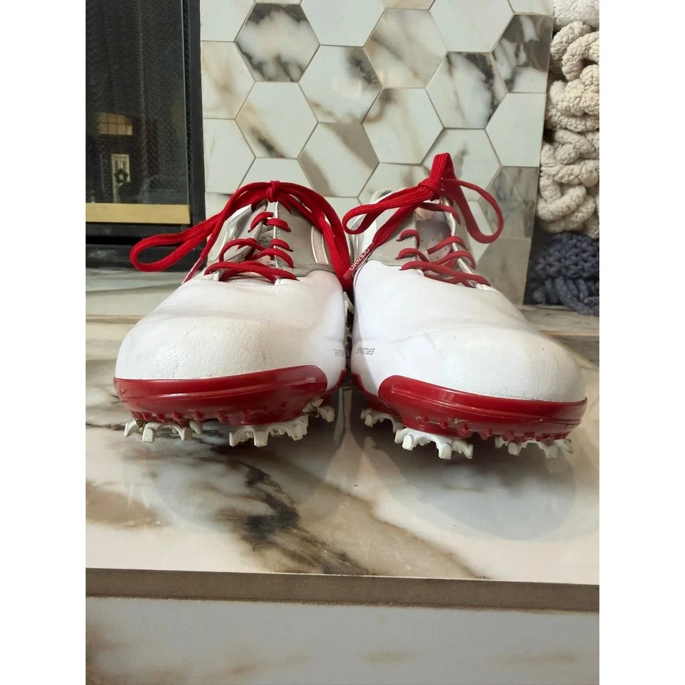 Adidas Adizero Golf Shoes Mens 10.5 White Grey Red Sprintweb Spike Q44505